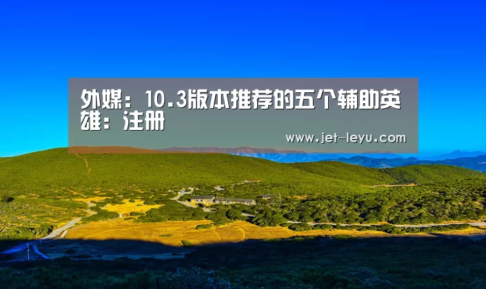 外媒:10.3版本推荐的五个辅助英雄:注册